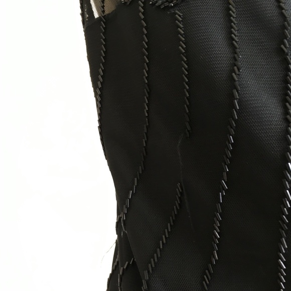 Vintage Black Beaded One Shoulder Stretch Top - Picture 5 of 5